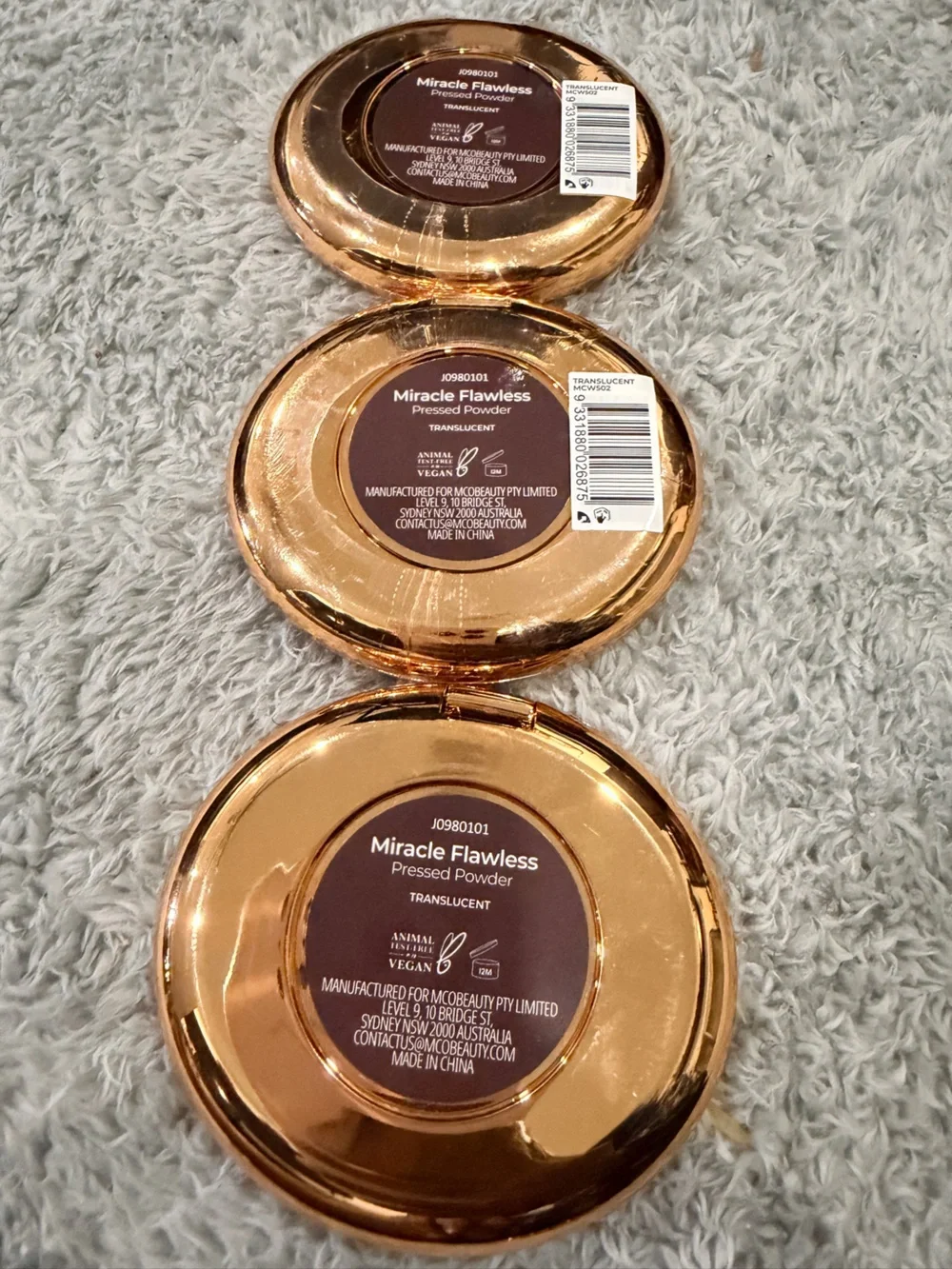 (3) Mco Beauty Miracle Flawless Pressed Powder